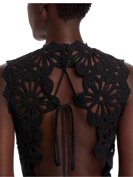 Aqua black Crochet Maxi Dress - Picture 2 of 6